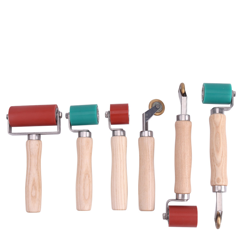 Leatherwork Roller - Rullo a pressione in silicone manuale,