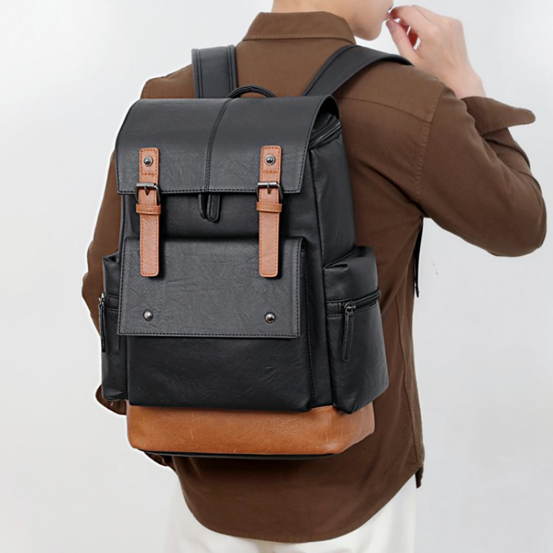 Leather Work Bag Laptop - Nuovo Zaino Vintage in Pelle da