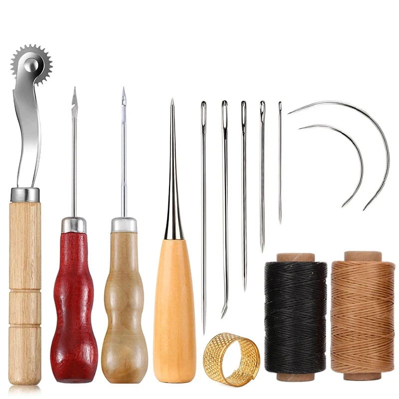 Leatherwork Kit - 14PCS Kit da cucito artigianale in