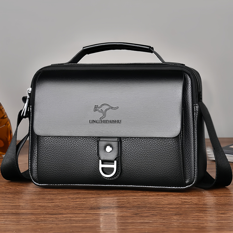 Leather Work Bag Laptop - Borsa da Lavoro Bicolore Resistente all'Usura,