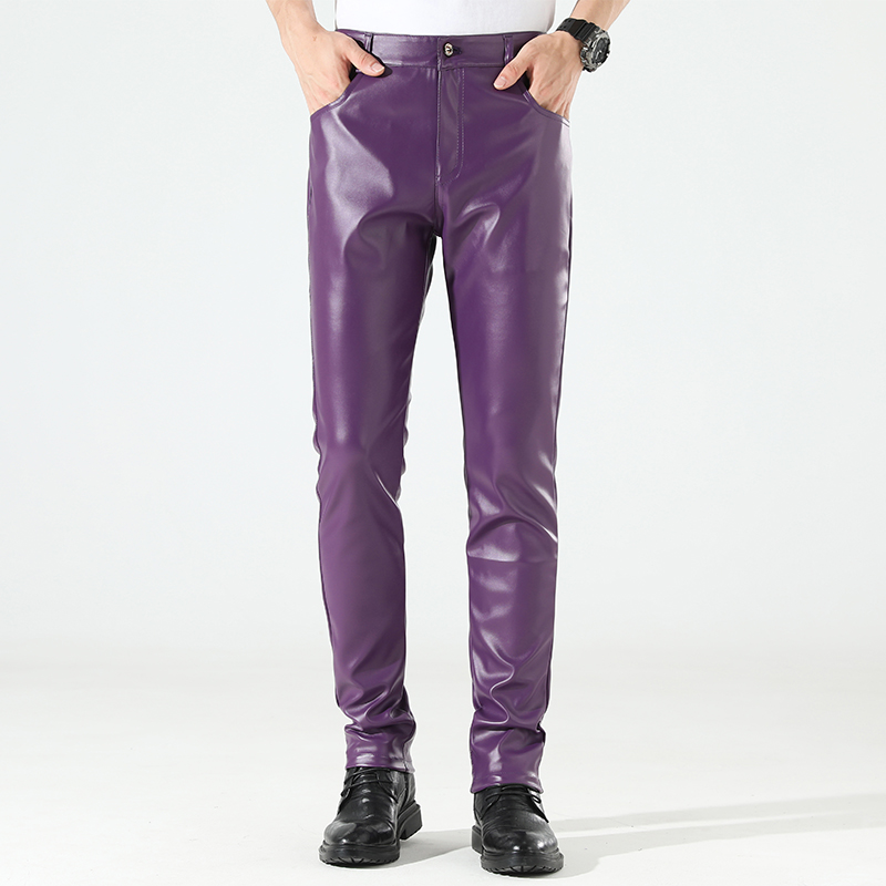 Leather Work Pants - Pantaloni in Pelle da Uomo, Vestibilità