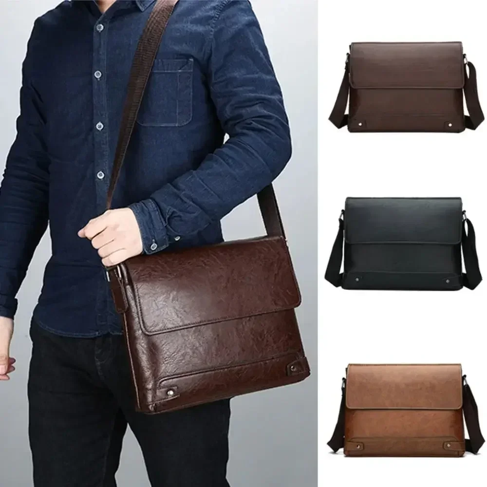 Leather Work Bag Laptop - Valigetta da uomo in pelle PU