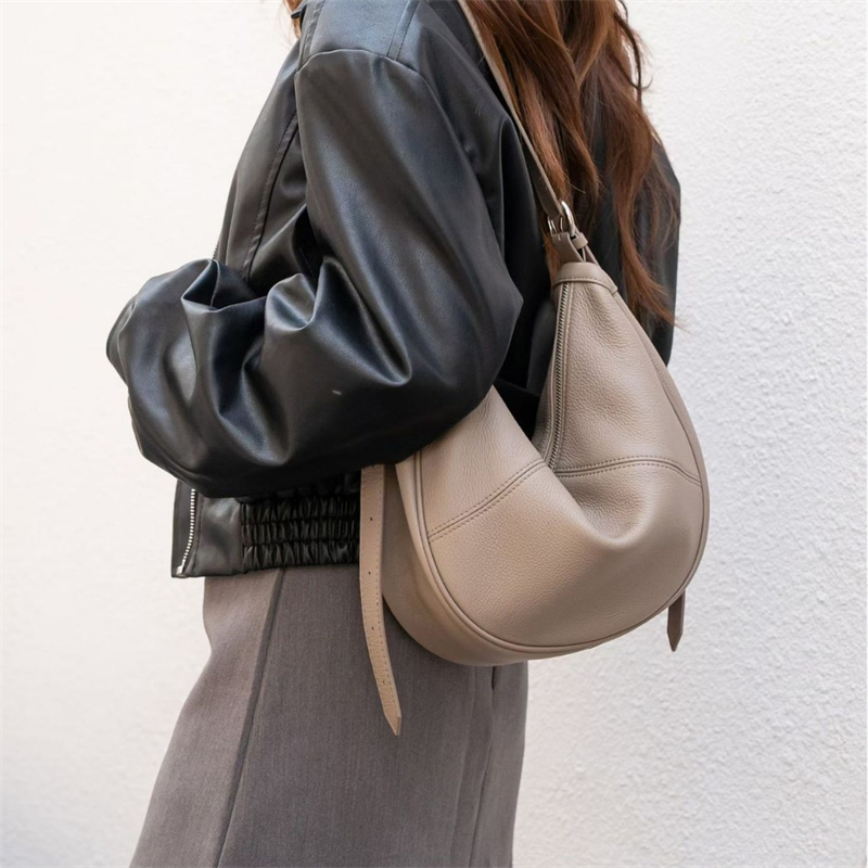 Leatherwork Bag - BURMINSA Borsa a Tracolla a Mezzaluna