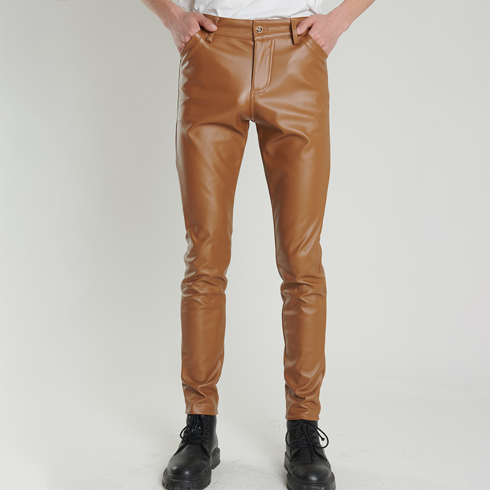 Leather Work Pants - Pantaloni in pelle da uomo Pantaloni