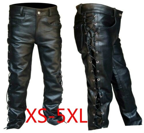 Leather Work Pants - Pantaloni medievali da uomo lunghi gotici
