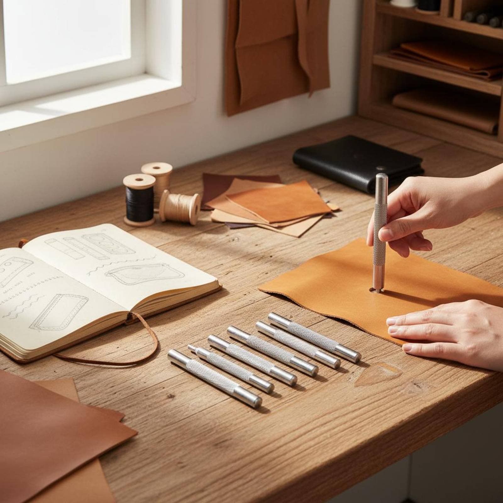 Leatherwork Rivet Setter - Set di 11 Attrezzi per Bottoni