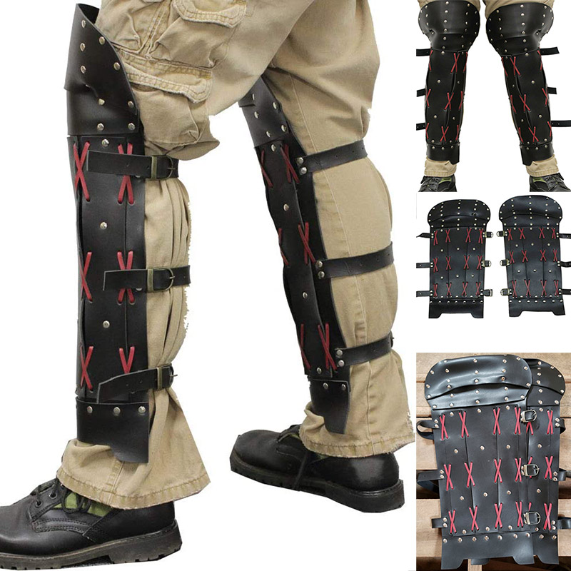 Leather Work Pants - Steampunk Medievale Samurai Archer Armatura Ghetta