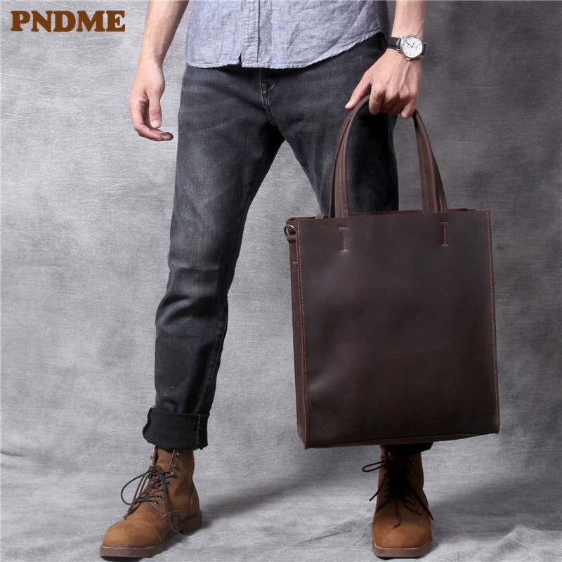 Borsa tote a mano da uomo vint - Leather Work Bag Laptop recensione e prezzo