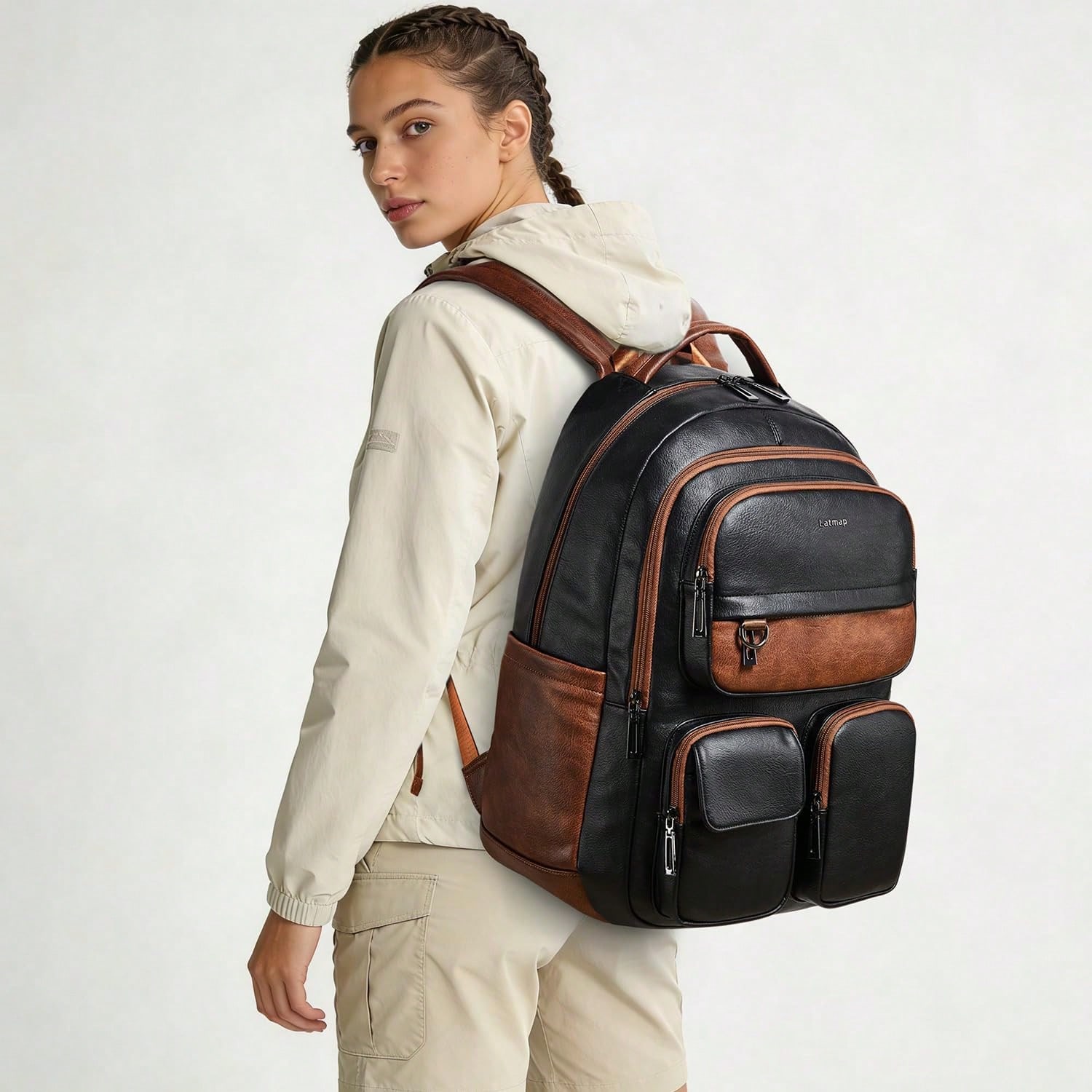 Zaino in Pelle Vegana LATMAP p - Leather Work Bag Laptop recensione e prezzo