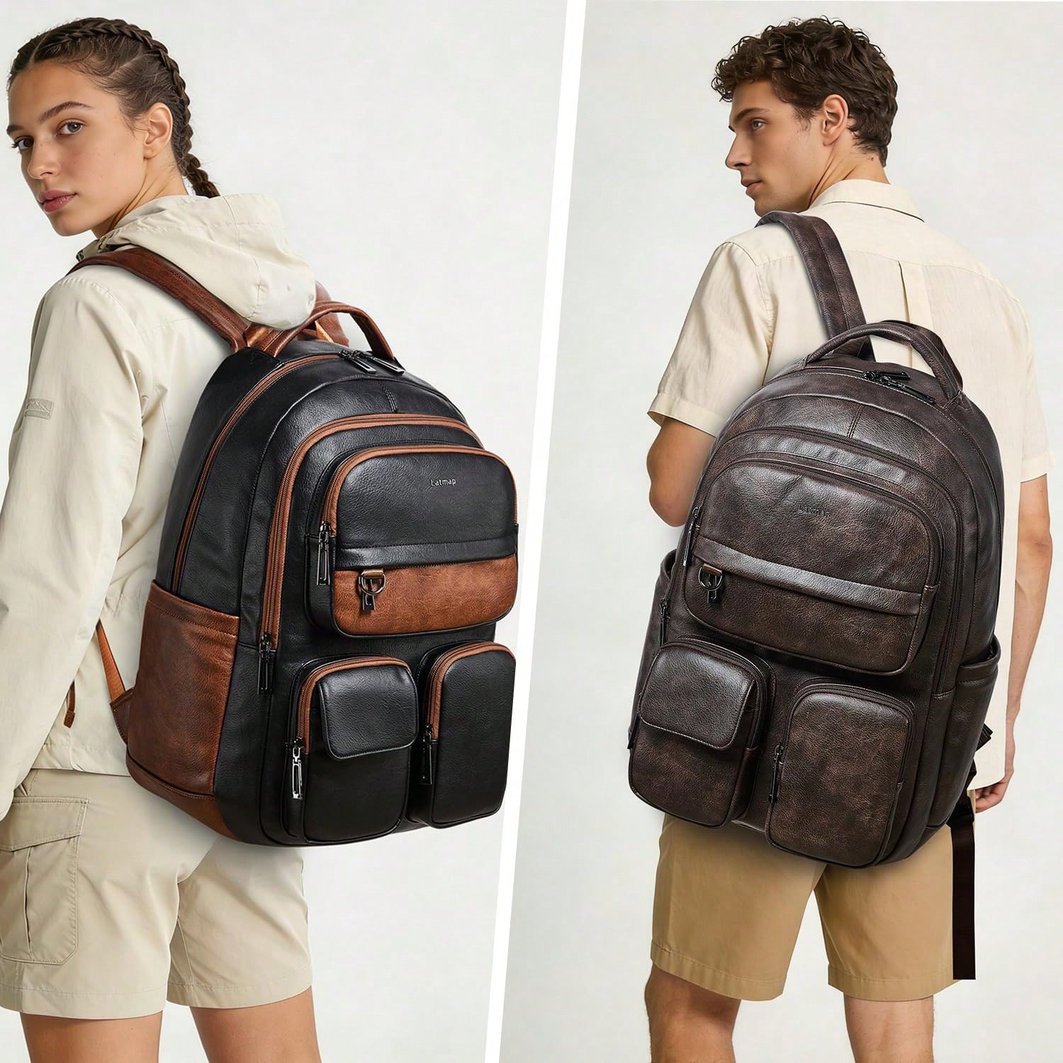 Zaino in Pelle Vegana LATMAP p - Leather Work Bag Laptop recensione e prezzo