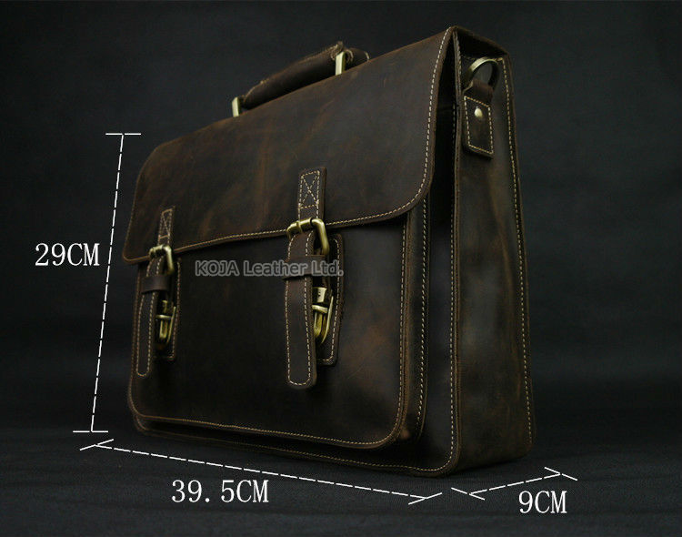 Vintage Crazy Horse valigetta  - Leather Work Bag Laptop recensione e prezzo