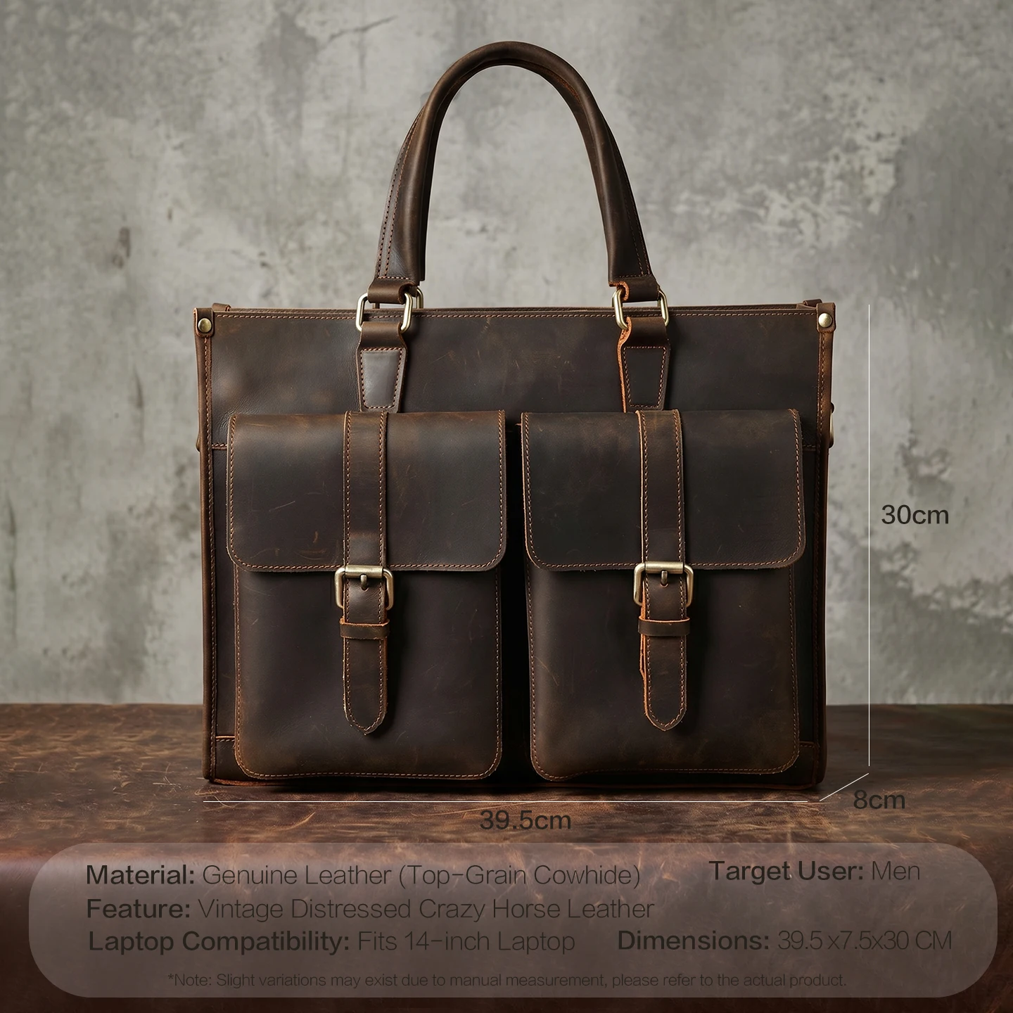 Borsa a Tracolla Vintage in Ve - Leather Work Bag Laptop recensione e prezzo