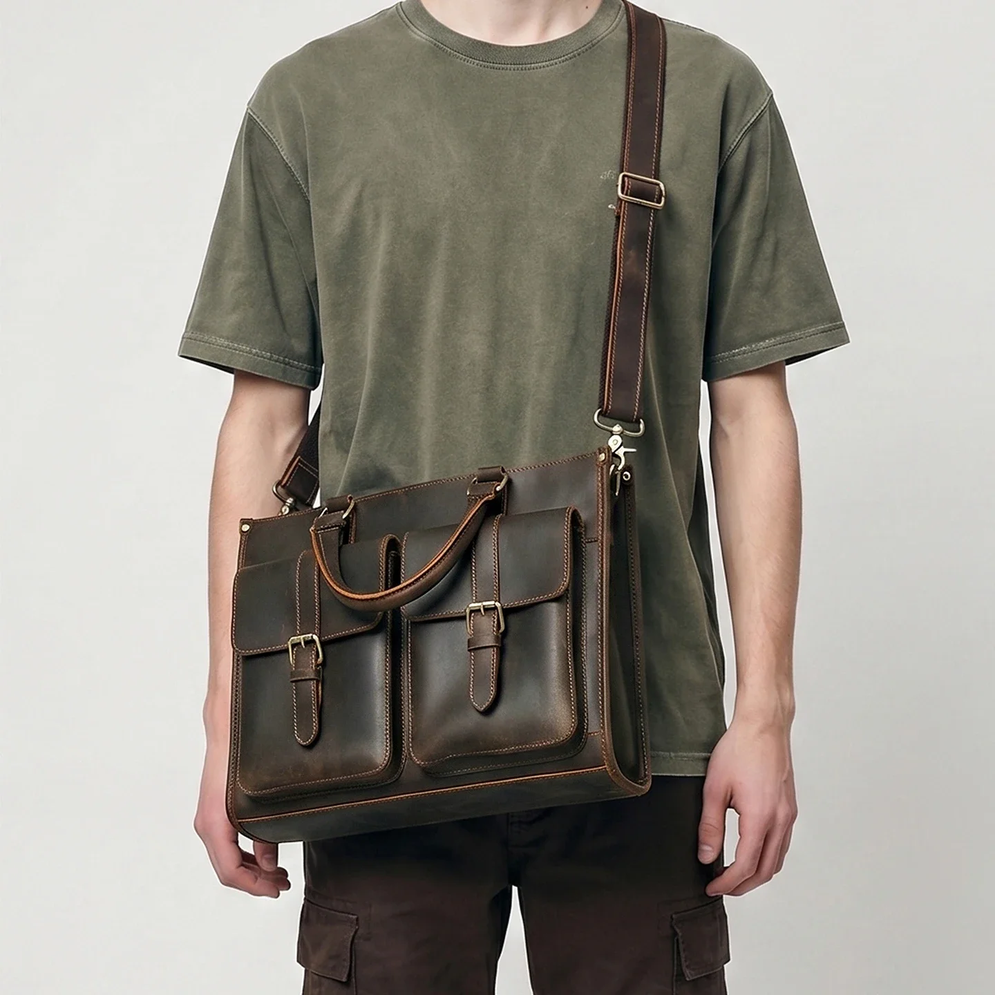 Borsa a Tracolla Vintage in Ve - Leather Work Bag Laptop recensione e prezzo