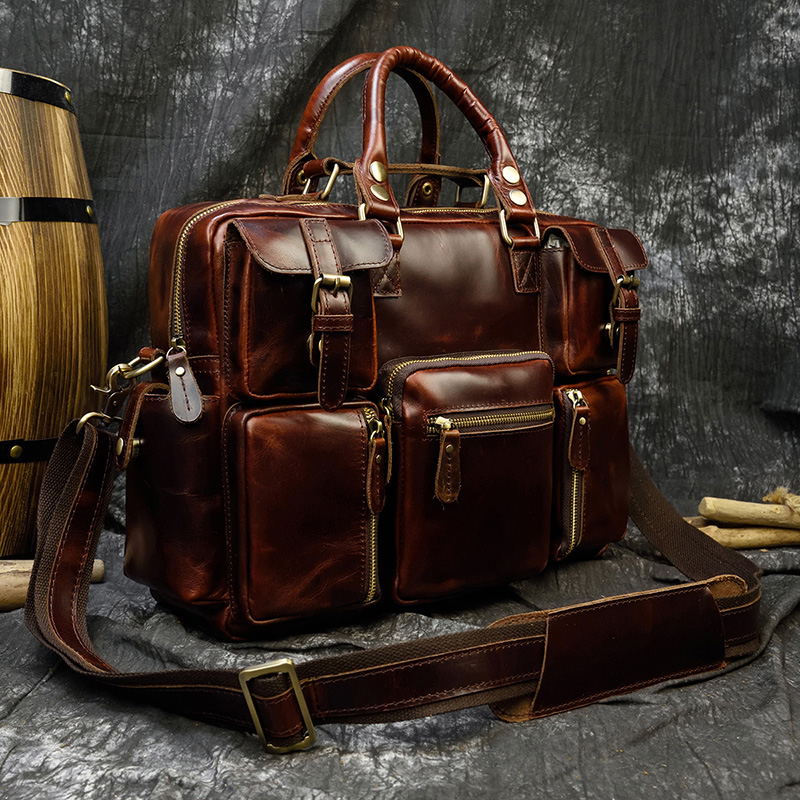 Cartella da uomo in vera pelle - Leather Work Bag Laptop recensione e prezzo
