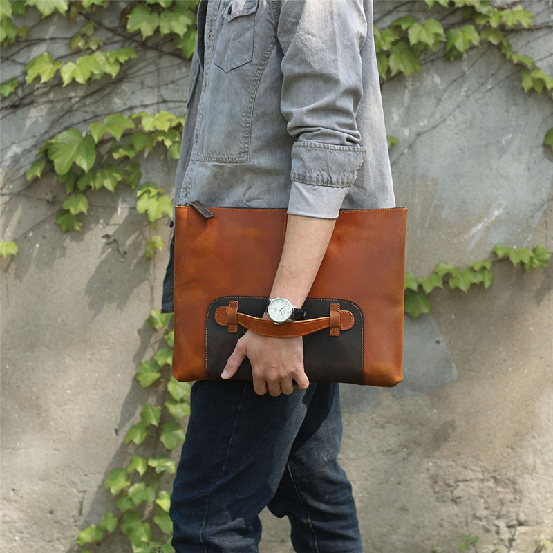 Pochette da uomo vintage di gr - Leather Work Bag Laptop recensione e prezzo